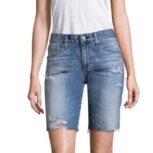 AG Adriano Goldschmied The Nikki Short Distressed Denim Bermuda Women's 31